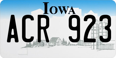 IA license plate ACR923