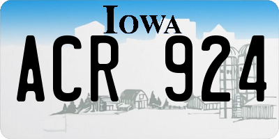IA license plate ACR924