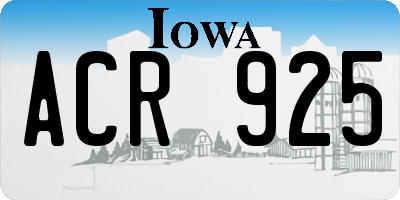 IA license plate ACR925