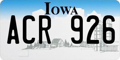 IA license plate ACR926