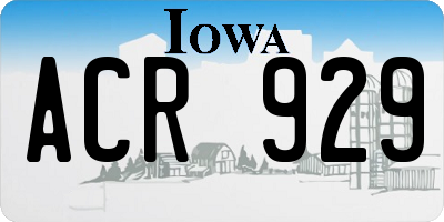 IA license plate ACR929
