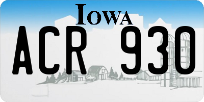 IA license plate ACR930