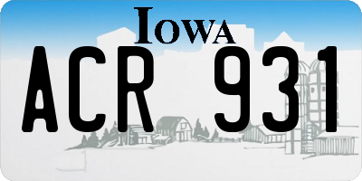 IA license plate ACR931