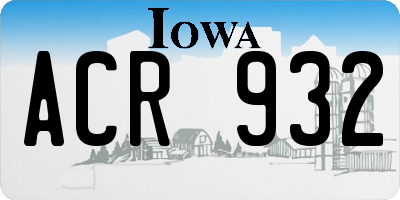 IA license plate ACR932