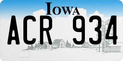 IA license plate ACR934