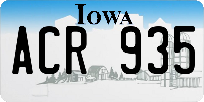 IA license plate ACR935