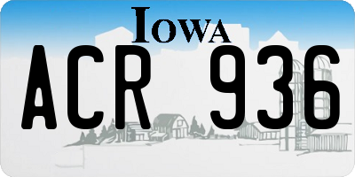 IA license plate ACR936
