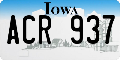 IA license plate ACR937