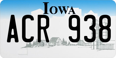 IA license plate ACR938