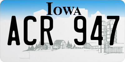 IA license plate ACR947