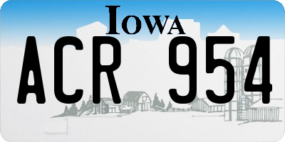 IA license plate ACR954