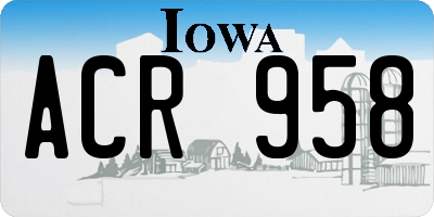 IA license plate ACR958