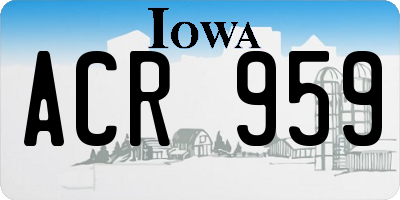 IA license plate ACR959