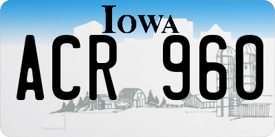 IA license plate ACR960