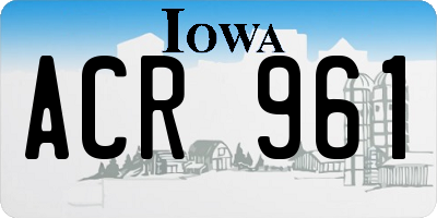 IA license plate ACR961
