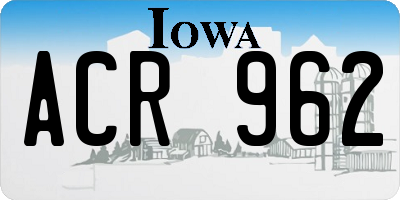 IA license plate ACR962