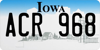 IA license plate ACR968