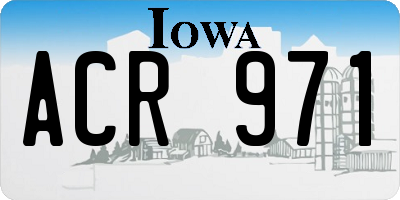 IA license plate ACR971
