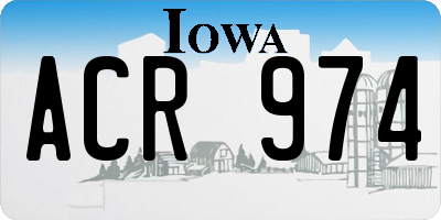 IA license plate ACR974