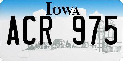 IA license plate ACR975