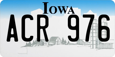 IA license plate ACR976