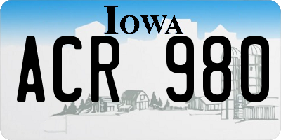 IA license plate ACR980