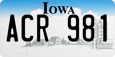 IA license plate ACR981