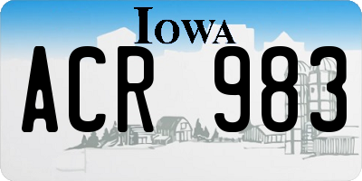 IA license plate ACR983