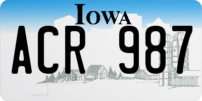 IA license plate ACR987
