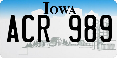IA license plate ACR989