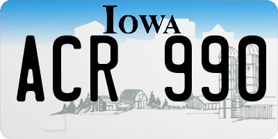 IA license plate ACR990