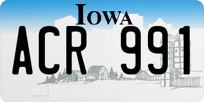 IA license plate ACR991