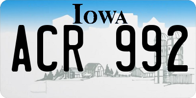 IA license plate ACR992