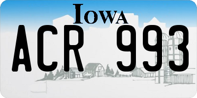 IA license plate ACR993