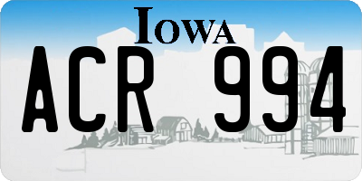 IA license plate ACR994