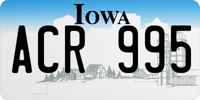 IA license plate ACR995