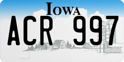 IA license plate ACR997