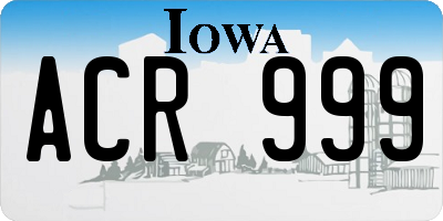 IA license plate ACR999