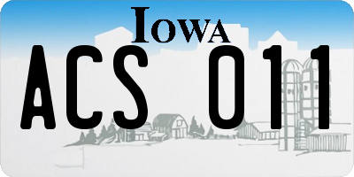 IA license plate ACS011
