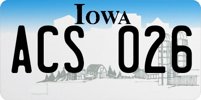 IA license plate ACS026
