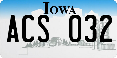 IA license plate ACS032