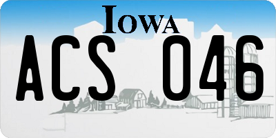 IA license plate ACS046