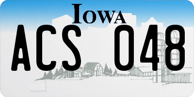 IA license plate ACS048