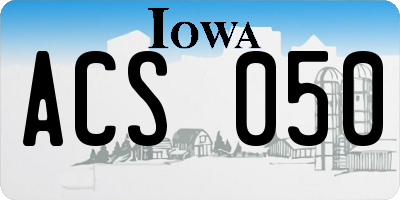 IA license plate ACS050