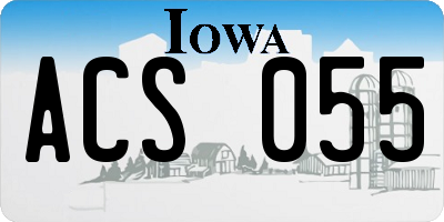 IA license plate ACS055