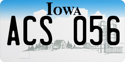 IA license plate ACS056