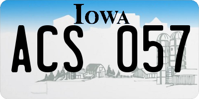 IA license plate ACS057
