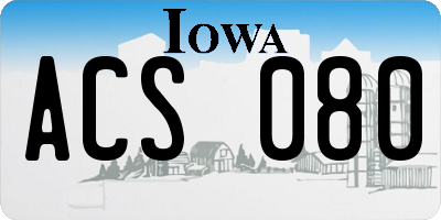 IA license plate ACS080