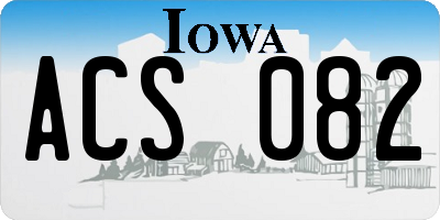 IA license plate ACS082