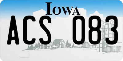 IA license plate ACS083